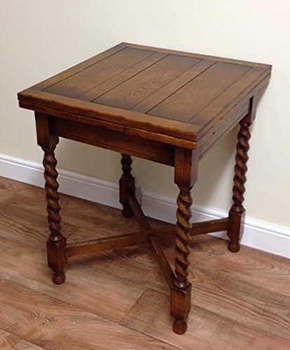 OAK BARLEY TWIST DRAWLEAF EXTENDING TABLE (SIZE 1) - GREAT PUB TABLE. - Picture 1 of 4