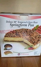 NORPRO Professional Essentials Deluxe 10" Tempered Glass Base Springform Pan–NIB