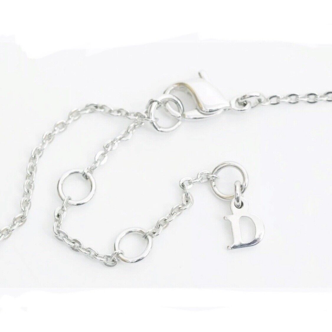 DIOR GALLIANO Choker Necklace Silver Spell Out Wh… - image 5