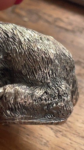 Sterling Silver Plated Cocker Spring Spaniel Sculpture With Artist Signed - Picture 12 of 24