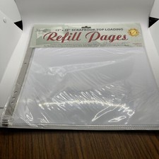 12 X 12 Top Loading Refill Scrapbook Pages. Markings. 10 White Sheets, Post Ext
