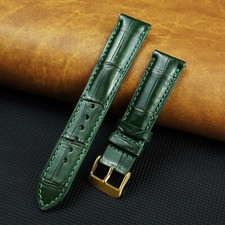 18mm Green Crocodile Leather Watch Strap Men Classic Watch band Gift for Men