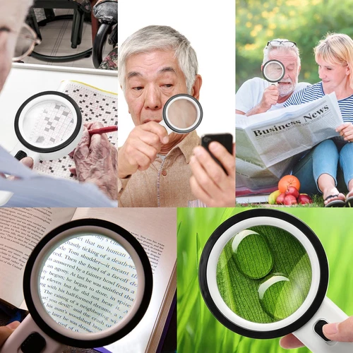 Lupe 12 LED Handlupe mit Licht 30 Fach Vergrößerungsglas Leselupe für Senioren - Bild 5 von 12