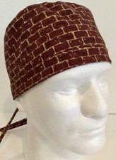 Brick Print Lined Medical Skull Scrub Cap Surgery Hat Cef Dental Veterinarian
