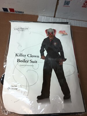 MENS KILLER CLOWN BOILER HALLOWEEN SUIT SIZE XXL  FAST/FREE SHIPPING