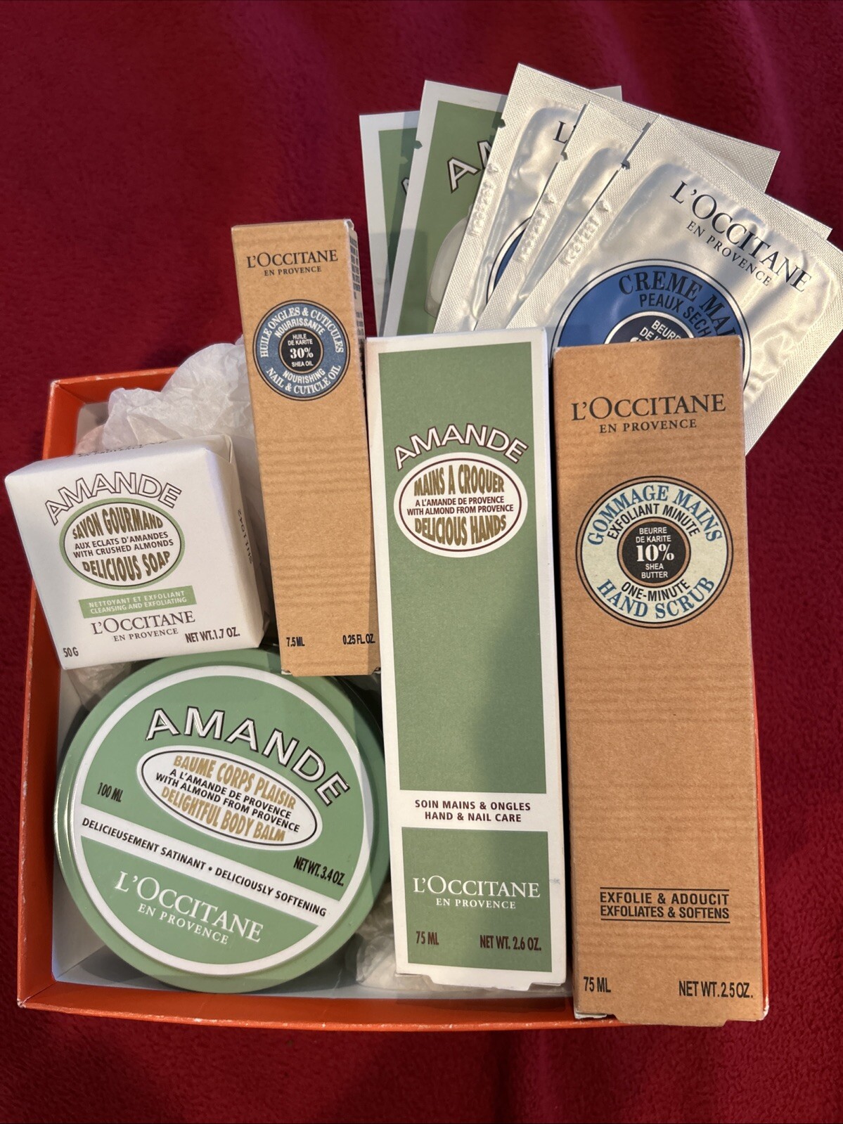 Loccitane Amande Almond 100ml Body Balm Hand Cream Nail Cuticle Shea Scrub Soap