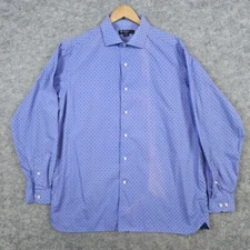 Cremieux Classics Men's Button Up Shirt Size XL Purple Geometric DISCOLORATION