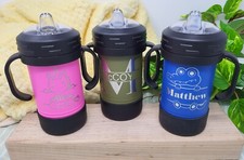 10 oz Sippy Cup, Custom Personalized Stainless Steel Cup, Laser Engraved