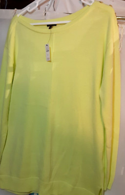 Talbot's NWT Size M Women's Lime Green Sweater Lng Slvs Button @ Shldrs. 