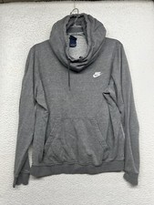 Nike Hoodie Womens L Large Grey Funnel Neck Hooded Sweatshirt Pullover