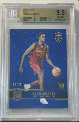 2021-22 Panini Donruss Elite Evan Mobley Rookie RC Blue /99 BGS 9.5 Gem Mint 💎