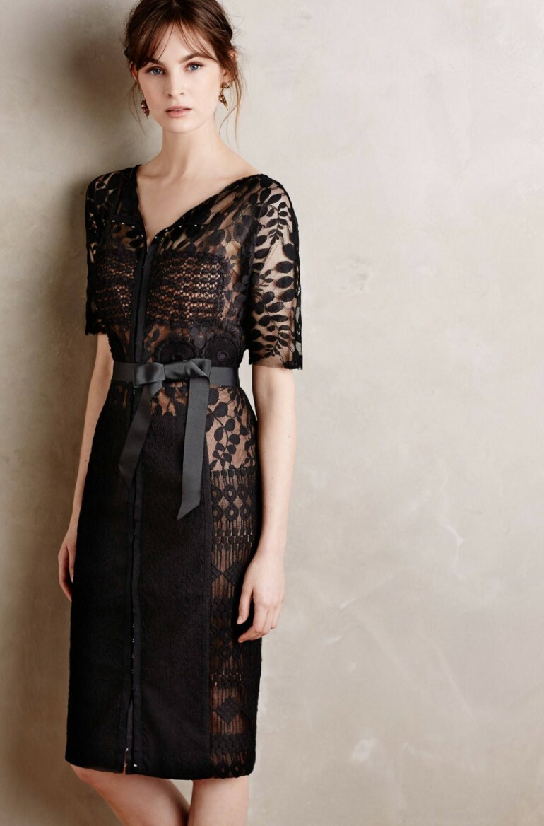 NWT Byron Lars Carissima Anthropologie Black Sheath Dress