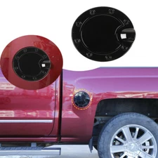 Black Fuel Door Tank Gas Cap Cover Trim For Chevy Silverado GMC Sierra 2014-2018