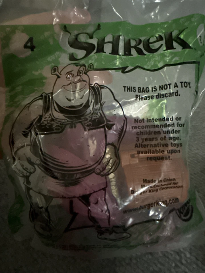 Burger King 2001 Shrek Lote de 4 Juguetes Happy Meal #4,5,9,10 Llavero Nuevo Burro Foto 2 de 4