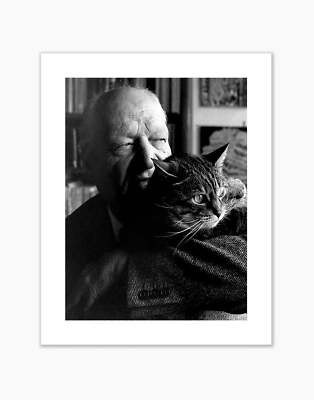 Poster Giuseppe Ungaretti and his cat, 1963 fine art photographic print