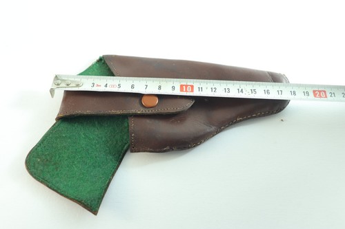 Vintage Leather Revolver Holster, Brown & Green Holster Case Original - Picture 10 of 14