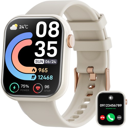 🔥2025 Smart Watch For Men/Women, Waterproof Smartwatch Bluetooth-White Color🔥