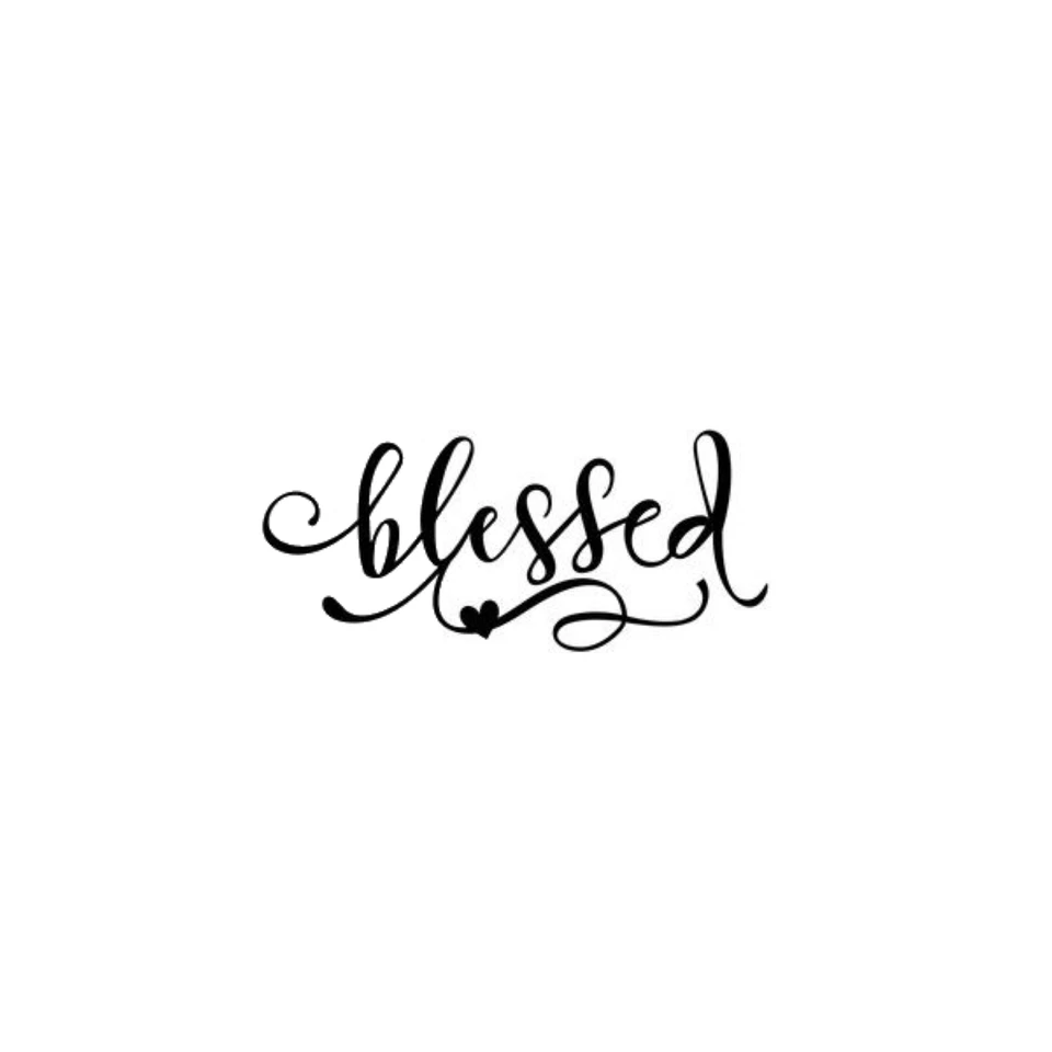 Blessed Script Vinyl Decal Sticker | Jesus Christian Heart Love 193 - Image 2 of 4