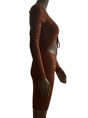 long sleeve mini dress w/front cut out for spring / summer - Picture 2 of 4
