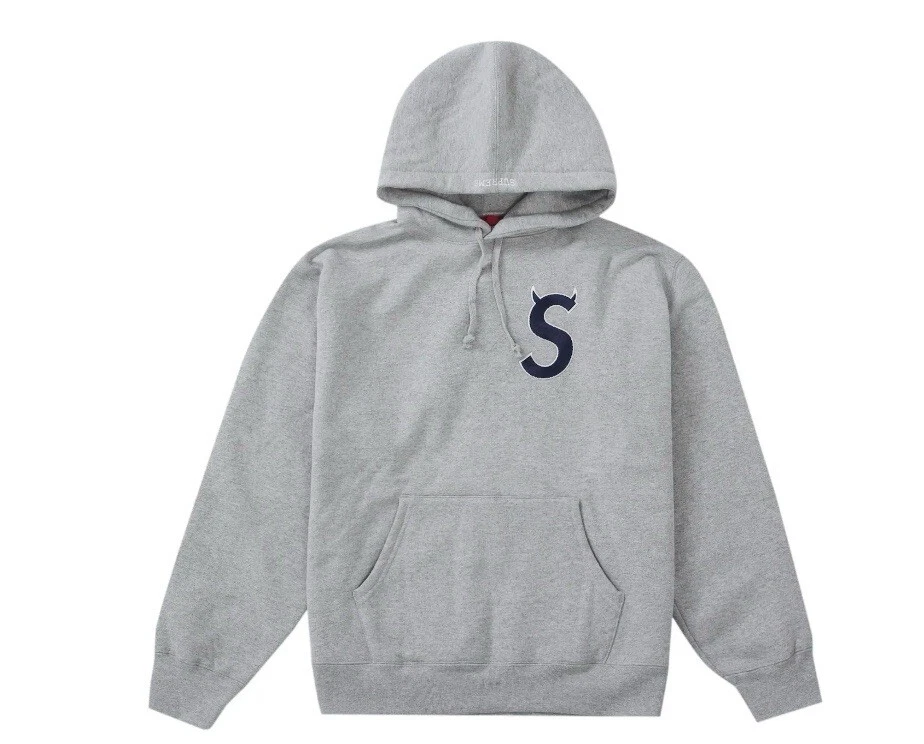 RARE Sweat à capuche neuf Supreme S LOGO ~ Gris bruyère ~ 2XL ~ FW22
