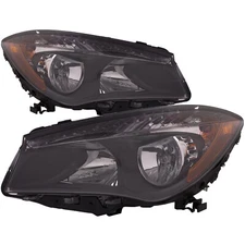 Headlight Halogen Set Black For 2014-2019 Mercedes Benz CLA250/CLA45 AMG