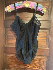 Vintage Teddy Black Lace Approx Size Small Adjustable Straps