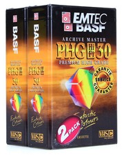 Set di 2 cassette EMTC PREMIUM per videocamera VHS-C nuova (Rif#D-812)