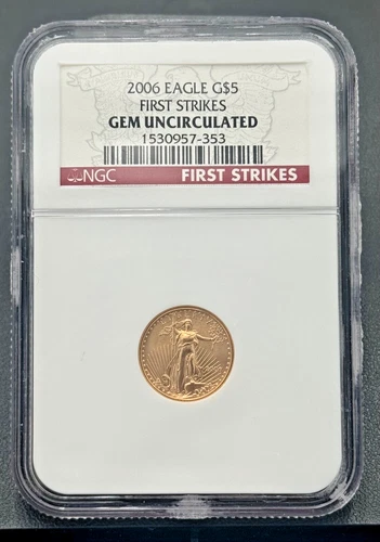 2006 American Gold Eagle 1/10oz $5 - NGC Gem Uncirculated, First Strike Label