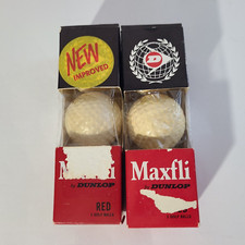 Vintage 60s Dunlop Maxfli Red Dot Golf Balls Lot of 2 Sleeves 6 Balls NOS