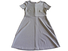 Michael Kors Navy Black & White Patterned Fit & Flare Dress, Size 8