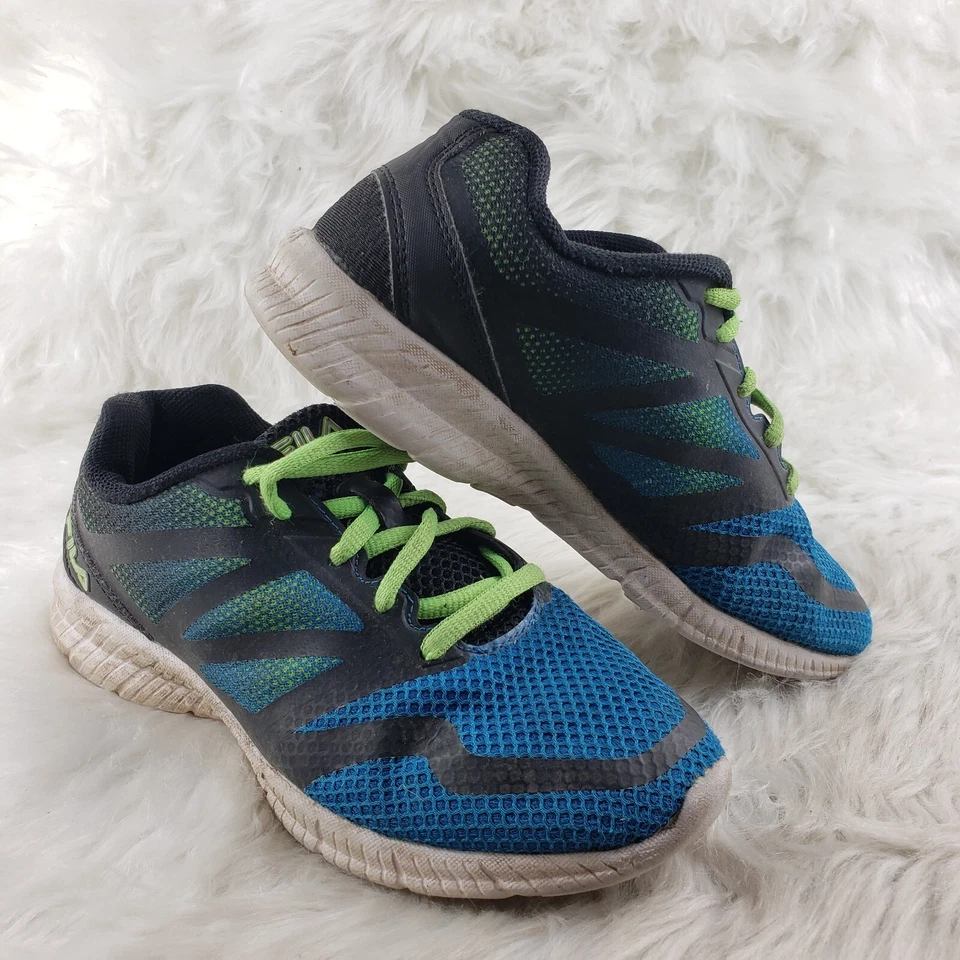 FILA Black Blue Green Kids Play Shoes Size US 3 - Image 2 of 4