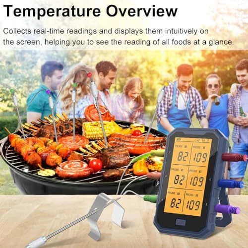Wireless Meat Thermometer, Bluetooth Meat Thermometer for Grilling Digital BB... Wireless Meat Thermometer, Bluetooth Meat Thermometer for Grilling Digital BB...