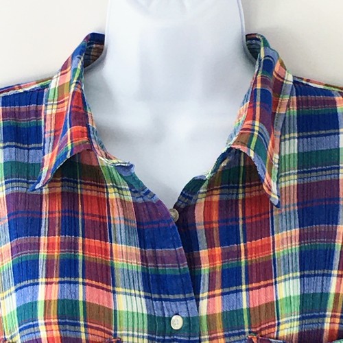 Lauren Ralph Lauren Women Plaid Utility Shirt Lightweight Roll Tab Sleeve Sz 2XL - Picture 2 of 12