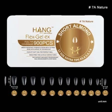 Hang Gel x Tips Almond Short 900 ct / 12 Size