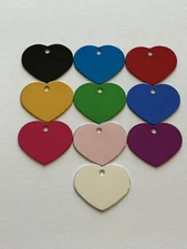 Custom Engraved  Personalized Heart Shape Pet ID Tag-2 Sizes-10 Color Choices