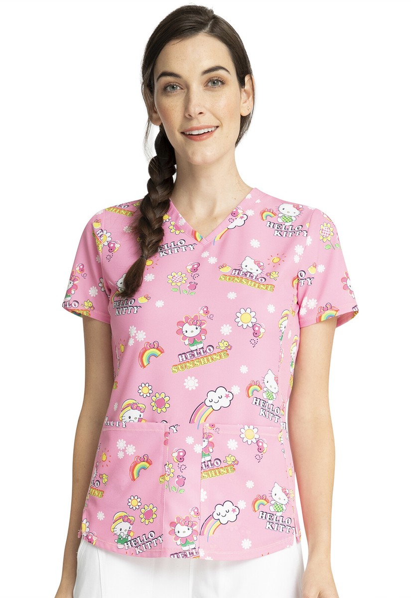Hello Kitty Cherokee Scrubs Tooniforms Sanrio V Neck Top TF770