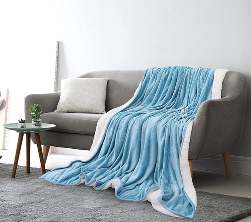 Sherpa Bed Blanket 480GSM Plush Blanket Fleece Reversible Blanket Utopia Bedding - Picture 49 of 88