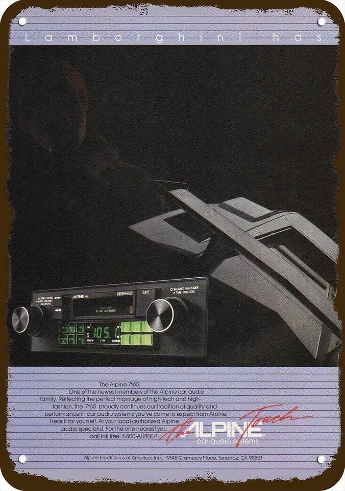 1984 ALPINE 7165 Car Stereo & LAMBORGHINI VntgLook DECORATIVE