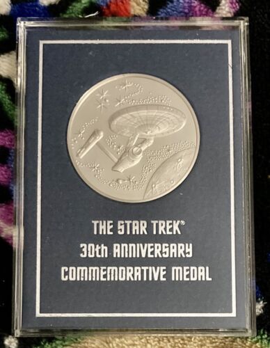 1996 Franklin Mint Star Trek 30th Anniversary Solid Sterling Silver Medal - Picture 1 of 3