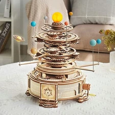 ROKR 3D Puzzle Wooden Model Kit Huge Orrery Model Mechanical Toy for Kids Gifts