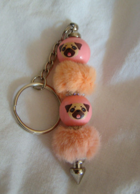 Pug Puppy Dog Fancy Keychain Pet Animal Lover Gift