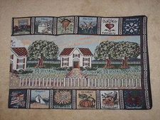 COUNTRY HOME HEARTH MONTHLY CALENDAR TAPESTRY TABLE RUNNER 13"x36" NEW
