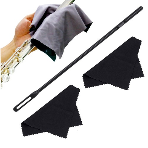 Flute Clean Kit Flute Cleaning Rod With 2Pcs Cleaning Cloths For