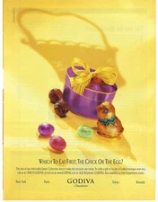 2000 Godiva Chocolatier Chocolate Chicks & Eggs Vintage Magazine Print Ad/Poster