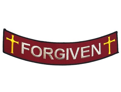 Religious Christian Forgiven 2 Cross 10 inch Patch PW LD5