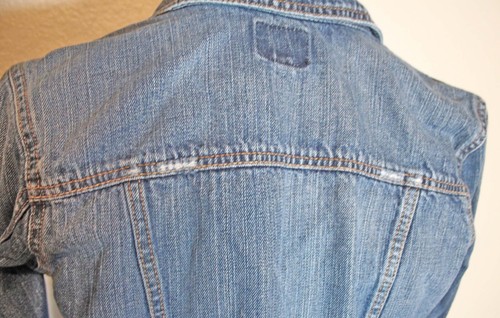 American Eagle Outfitters Jacket Cropped Distressed Denim Juniors Size S/P - Picture 7 of 15
