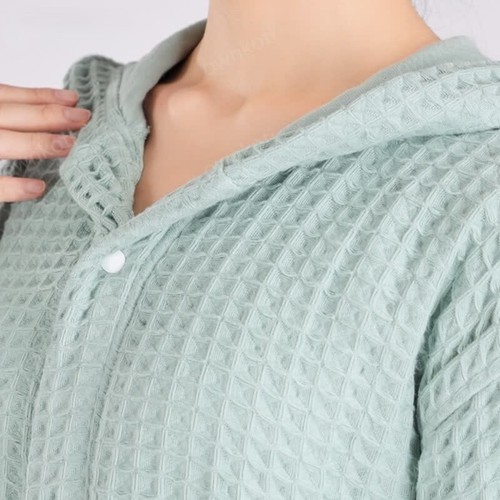 100% Pure Cotton Waffle Textured Breathable Bathrobe, Kids and Women, Custom - Picture 22 of 22