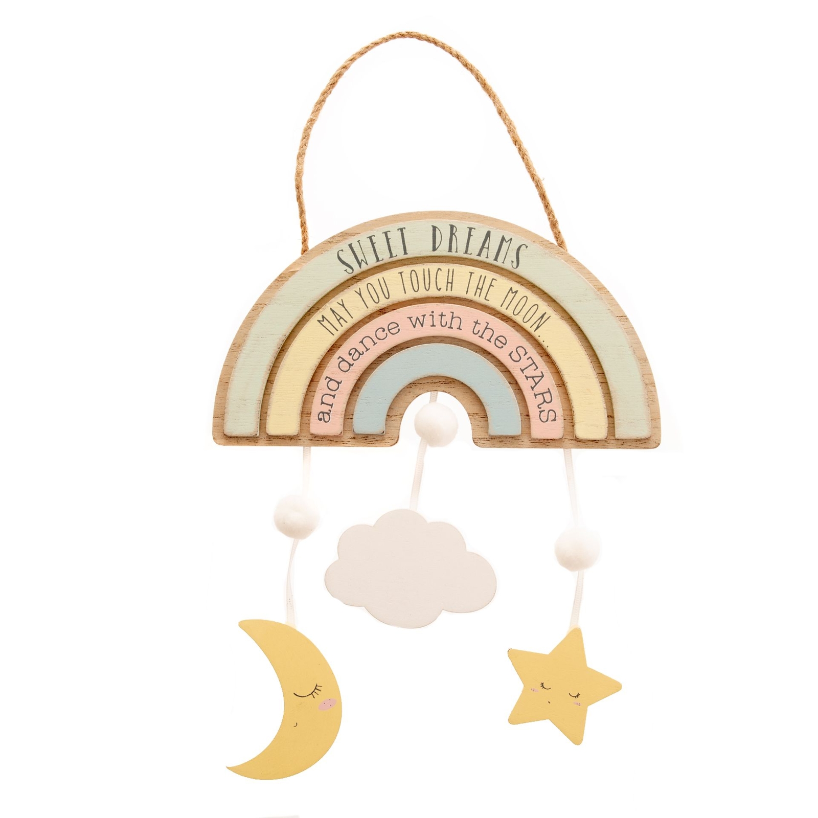 Petit Cheri Rainbow Hanging Plaque ""Sweet Dreams""