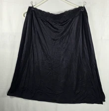 Vassarette Half Slip Womens Large Black Lace Waist Vintage Lingerie Skirt 90s