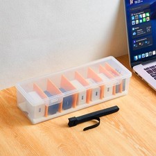 Cable Organizer Storage Box with 8 Cable Ties,Charger Cable Cord clear-1 pack